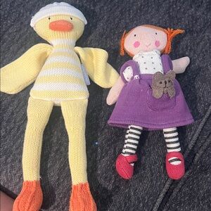 The land of Nod knit duck and doll